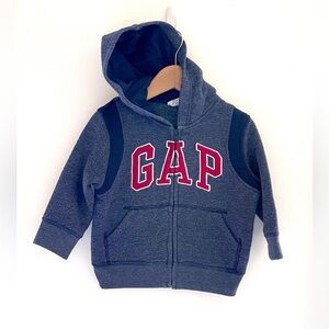 3/$25💥Gap Like New Logo Full Zip-Up Hoodie Sweatshirt, Two-Tone, Navy & Red